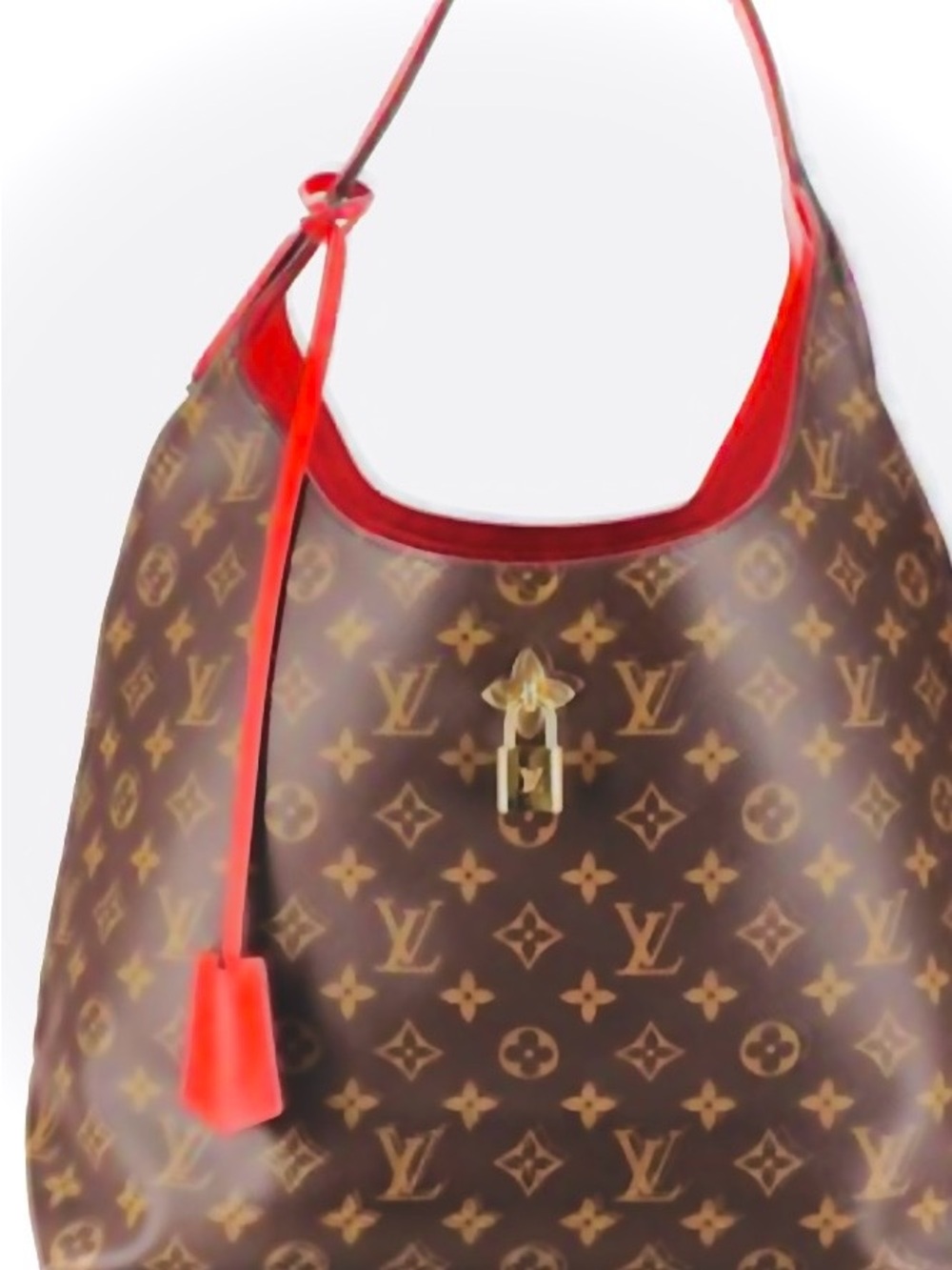 Authentic Louis Vuitton Flower Hobo with Red Trim. Flashy Class Like NEW!! - Picture 5 of 6